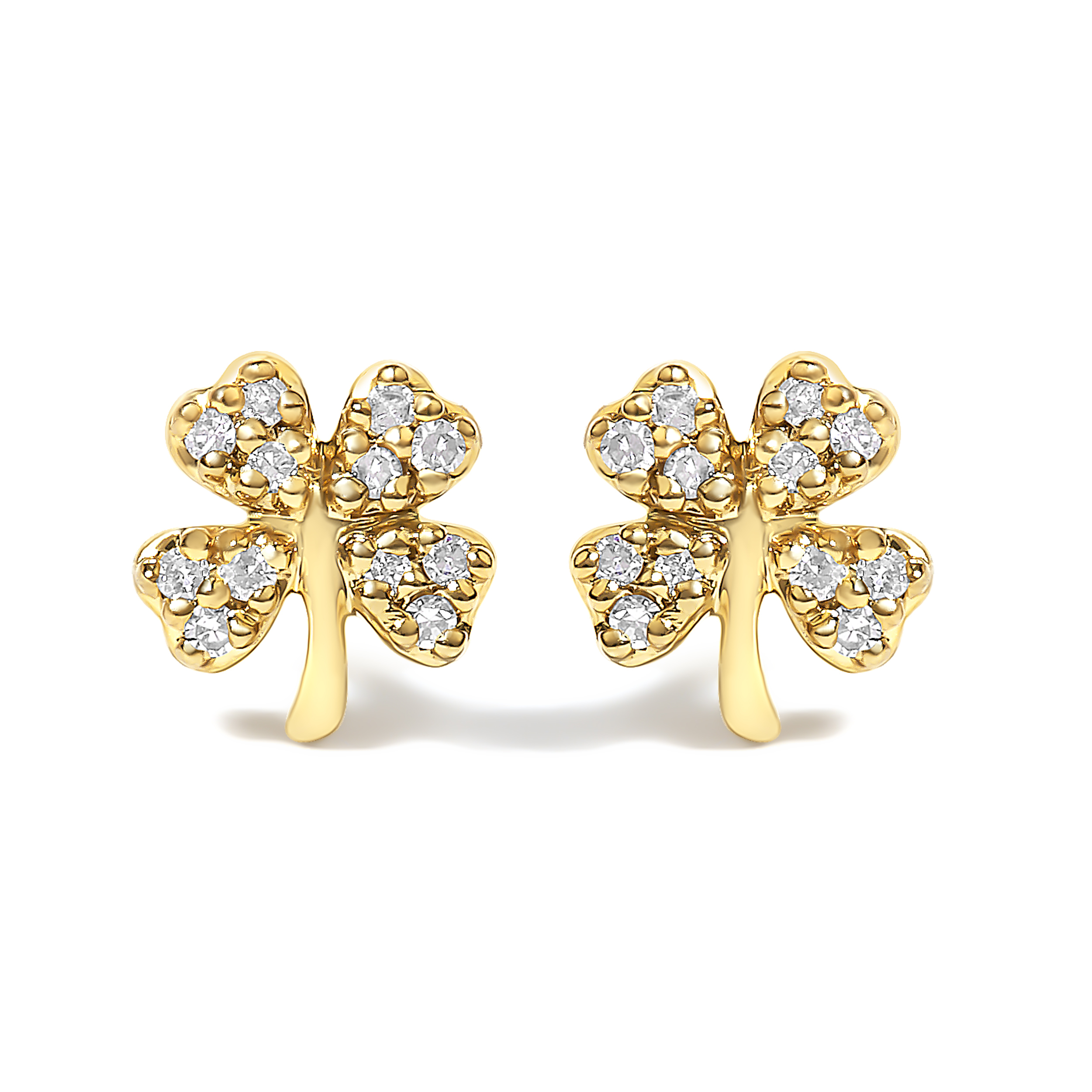 10k Yellow Gold Diamond Accent 4 Leaf Clover